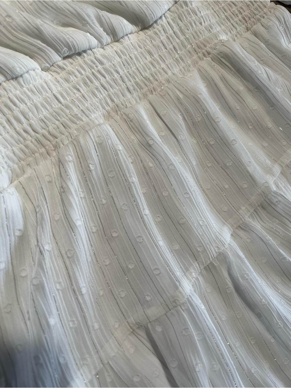 City Studio White Tiered Long-Sleeve V-Neck Dress - Picture 7 of 7
